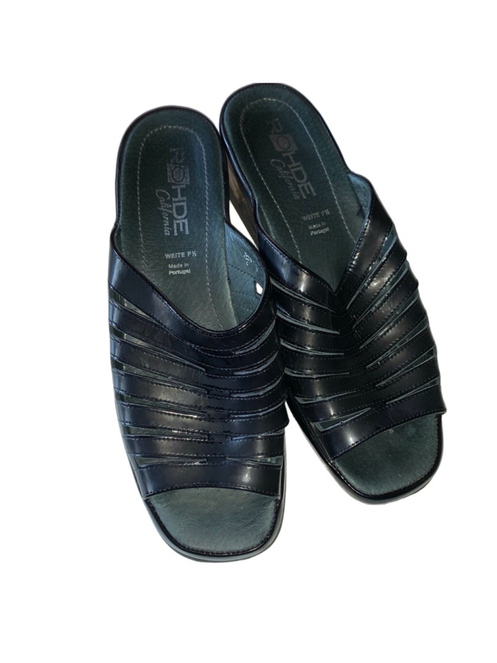 Women's Rohde California Black Wedge Sandals Size 10